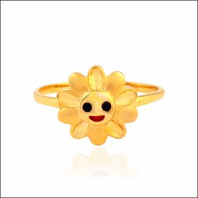 Delightful Sunflower Gold Ring 
