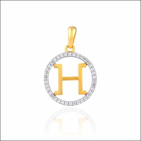 Radiant Halo Alphabet "H" Gold Pendant