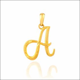 Signature Shine Alphabet "A" Gold Pendant 