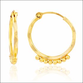 Playful Edge Gold Baby Bali Earrings 