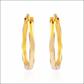 Textured Radiance Gold Hoop Earrings