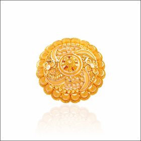 Blooming Radiance Floral Pattern Gold Ring 
