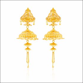 Traditional Spectacle Gold Jhumka Earrings