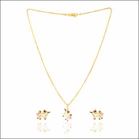 Whimsical Unicorn Gold Chain Set 