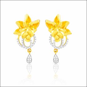 Enriching Floral Design Gold Earrings
