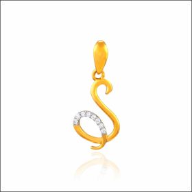 Stunning Letter "S" Gold Pendant 