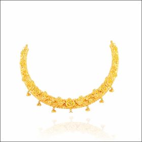 Exquisite Floral Filigree Gold Hasuli