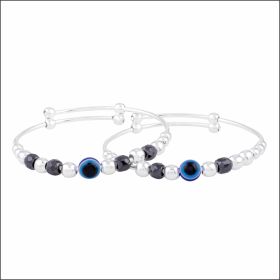  Silver Blue Evil Eye Nazariya Bracelet 