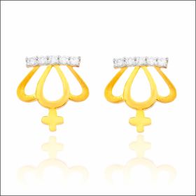 Blooming Radiance Signity Gold Earrings