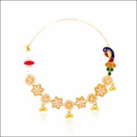 Timeless Meenakari Gold Nath