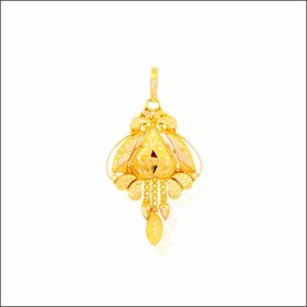Traditional Leaf Design Gold Pendant