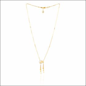 Subtle Sparkle Signity Gold Pendant Set