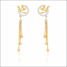 Shimmering Brilliance Signity Gold Earrings 