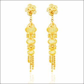 Traditional Grandiose Gold Jhumka Earrings