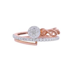 Graceful Knot Cluster-Set Diamond Ring