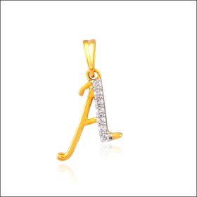 Appealing Letter "A" Gold Pendant