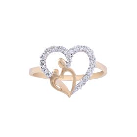 Bonded Hearts Design Diamond Ring
