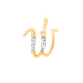 Glittering Grace Alphabet W Diamond Pendant