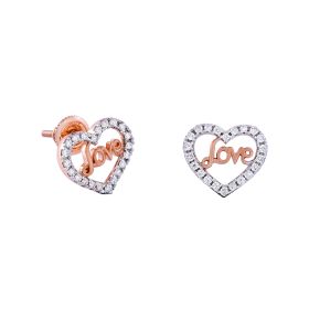 Love Motif Diamond Stud Earrings