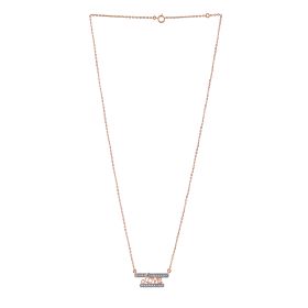 Polished Love Bar Diamond Pendant With Chain
