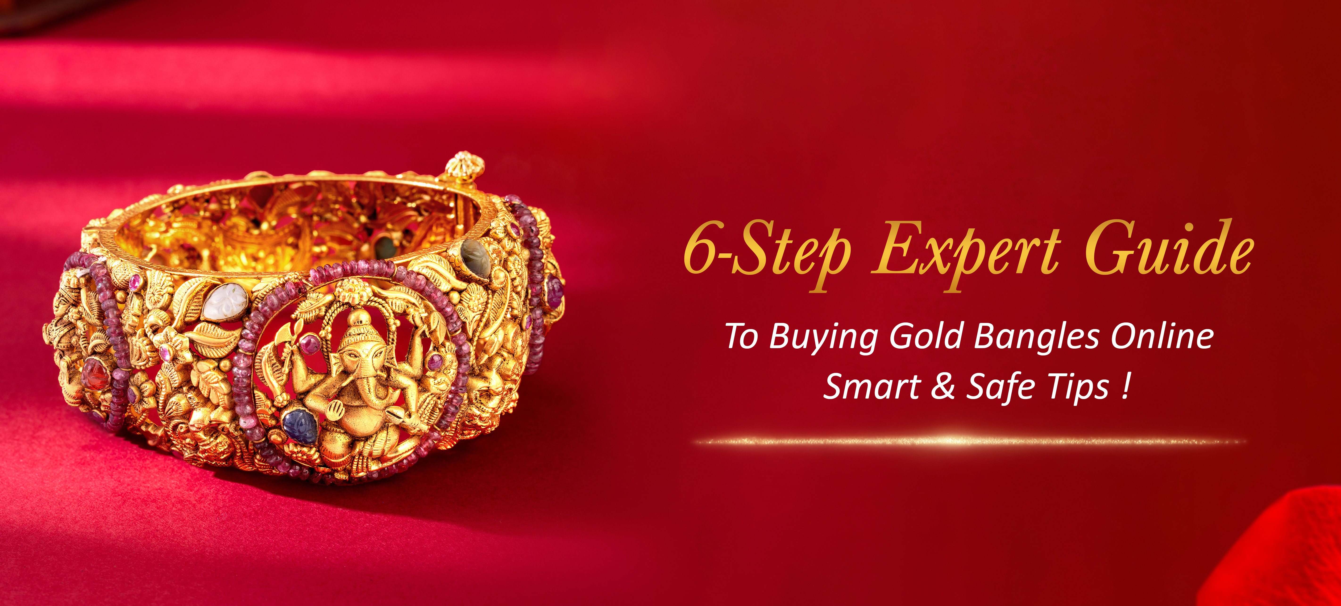 Beautiful gold bangle design with intricate patterns for online shopping